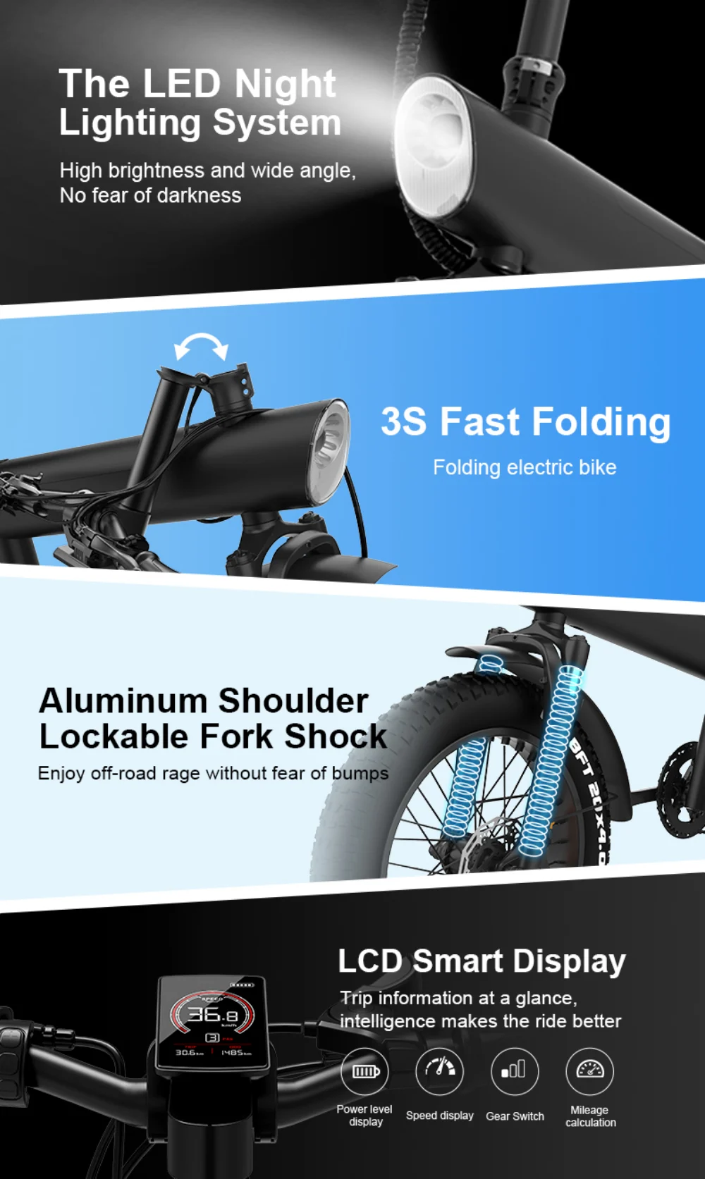 Bicicletas de montaña eléctricas todoterreno para adultos Off-Road Adult Electric Mountain Bikes